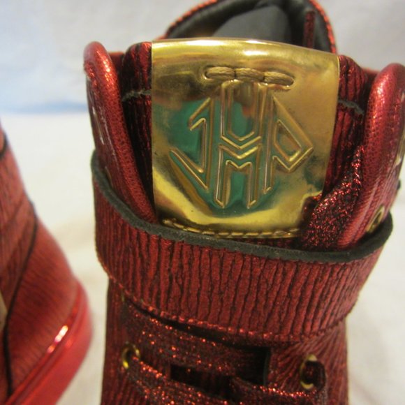 SULLIVAN 24 BY JUMP, NY, COLLECTIBLE RED & GOLD BASKETBALL SNEAKERS - Picture 10 of 16